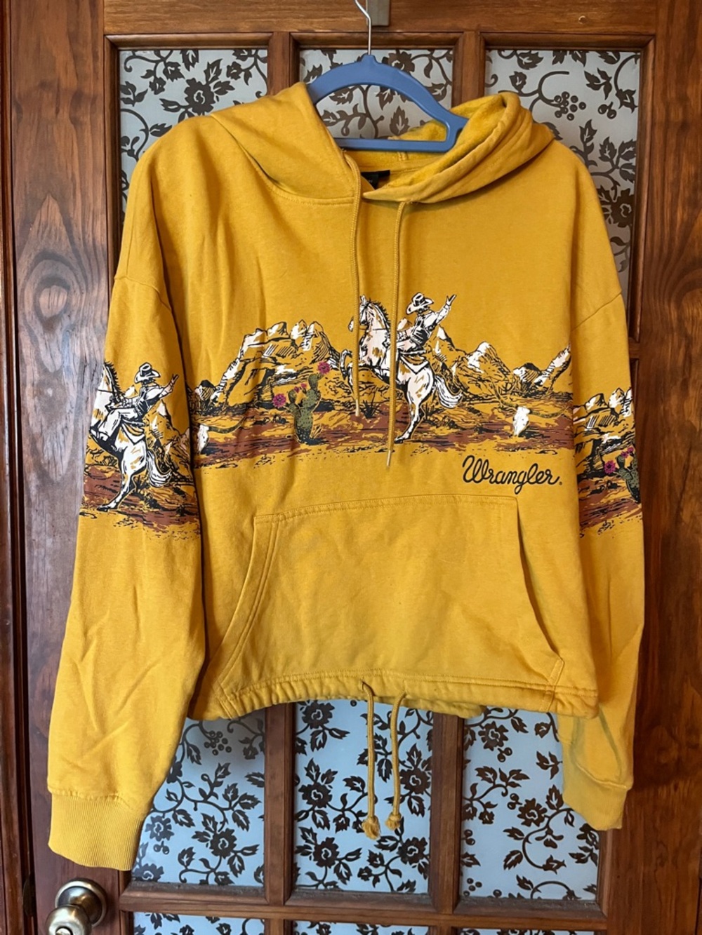 Wrangler Mustard Yellow Western Rodeo Hoodie
